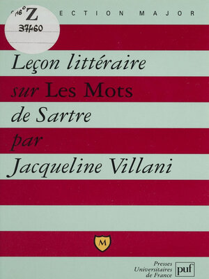 cover image of Leçon littéraire sur «Les Mots» de Sartre